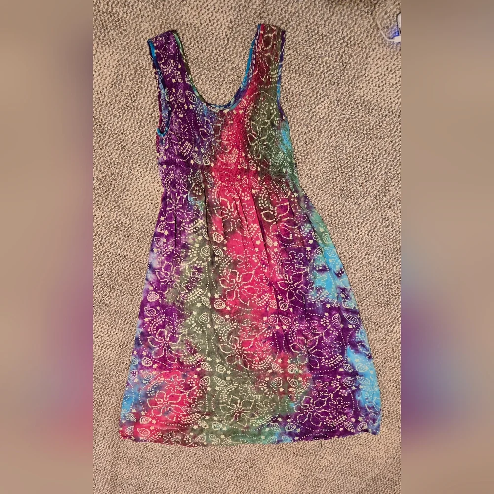 BOHO Multicolor Boho Sleeveless Women's Dress - Picture 4 of 11